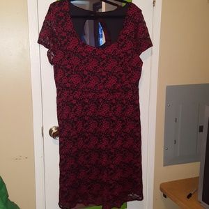Red lace dress